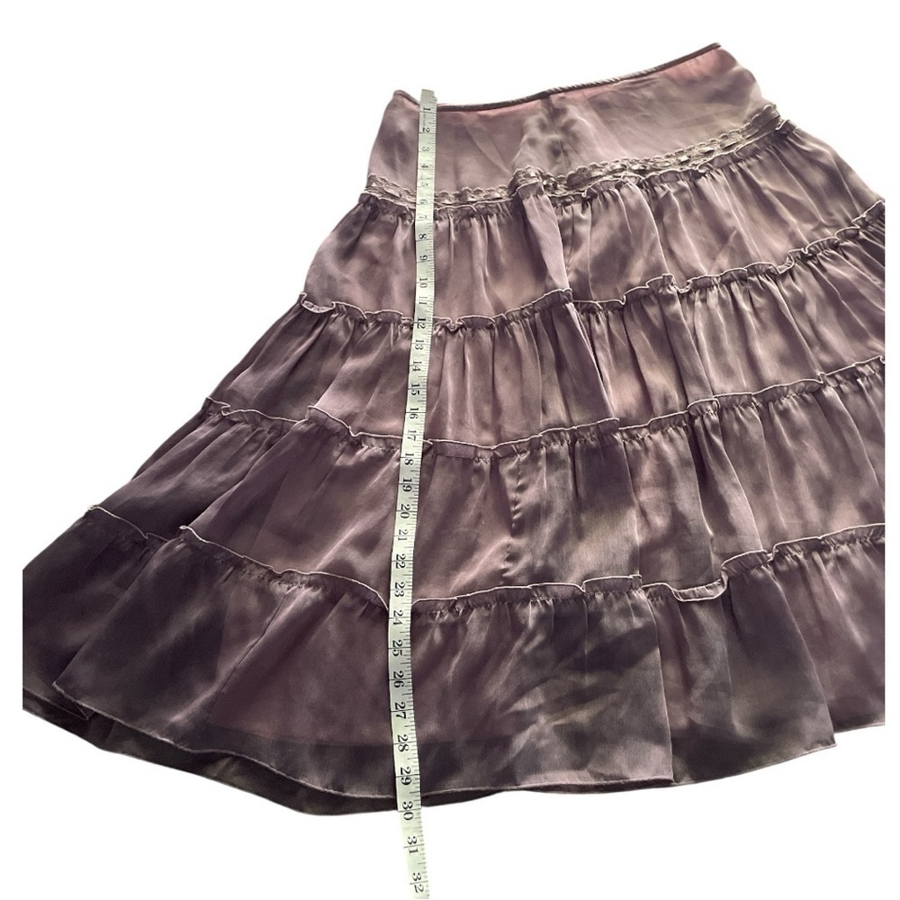 New York & CO. Purple Tiered A-Line Midi Skirt Size 10 Back Zipper. - Picture 4 of 7